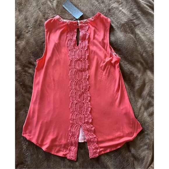 Brand New Daniel Rainn Women's Small Coral Floral Lace Embroidered Blouse Top - Picture 7 of 7